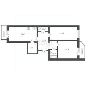 2-к квартира, вторичка, 77м2, 6/14 этаж