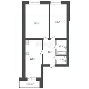 2-к квартира, вторичка, 69м2, 7/16 этаж